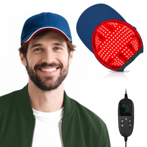 Red Light Therapy Cap 630nm 850nm 940nm | 180 LEDs, Adjustable Size, Pulse Mode