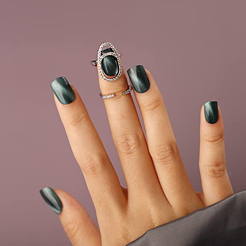 Silver Rhinestone Punk Nail Ring for Women