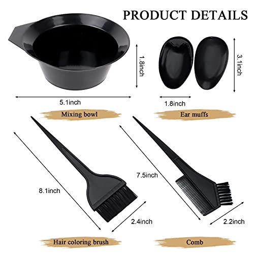 Hair Dye Application Brush and Mixing Bowl Set - 2 Brushes & Bowl