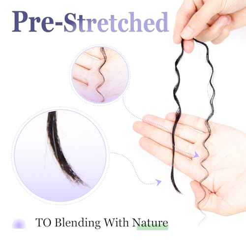 Pre-Divided Human Braiding Hair for Boho Braids Water Deep Wave Human Hair Bulk for Braiding No Weft Curly Human Hair Bundles for Boho Locs Boho Crochet Braids Hair Extensions (1B, 18"-320Strands)
