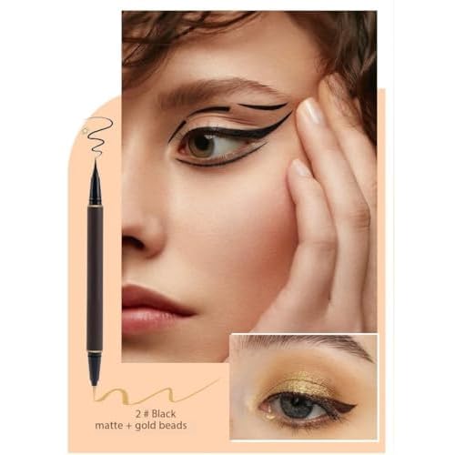 CCbeauty 4 Colors Liquid Eyeliner, Waterproof Matte & Shimmer Eye Liner, True-Black Quick Drying Eyeliner Pen, Long Wearing, Smudge-Proof, Transfer-proof Eye Makeup with Ultra-Fine Tip
