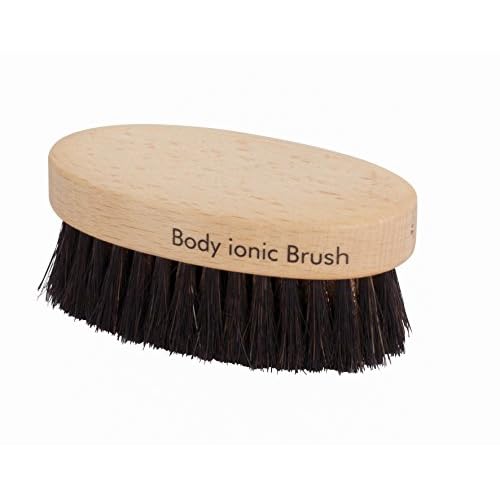 Redecker Ionic Massage Body Brush with Horsehair Bristles Threaded with Fine Bronze Wires, Oiled Beechwood Handle, 3-1/2-Inches
