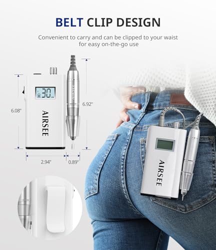 Professional Rechargeable Electric Nail Drill - 30000 RPM, Portable E File for Acrylic & Gel Nails