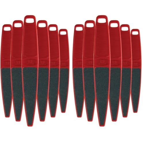 ForPro Red Panda Foot File, 60/100 Grit, Double-Sided Pedicure File for Feet and Heels, 10.5¡± L (Pack of 12)