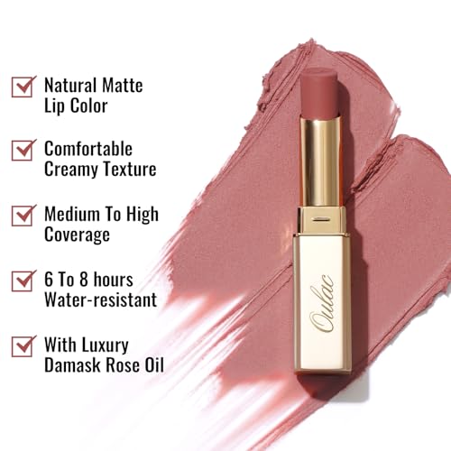 Oulac Pink Nude Matte Lipstick – Silky Velvet Formula