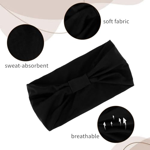Multi-Color Non-Slip Headbands 6-Pack - Soft Elastic Hair Wraps