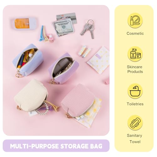 Mini Corduroy Makeup Bag - Small Cosmetic Organizer Pouch