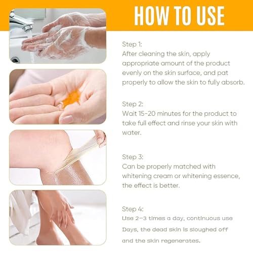 Yellow Peeling Oil for Dark Skin, Extra Strong Peeling Oil, Natural Formula Exfoliating Peels Solution for Face, Body, Hands and Foot Dead Skin Remover (110ml)