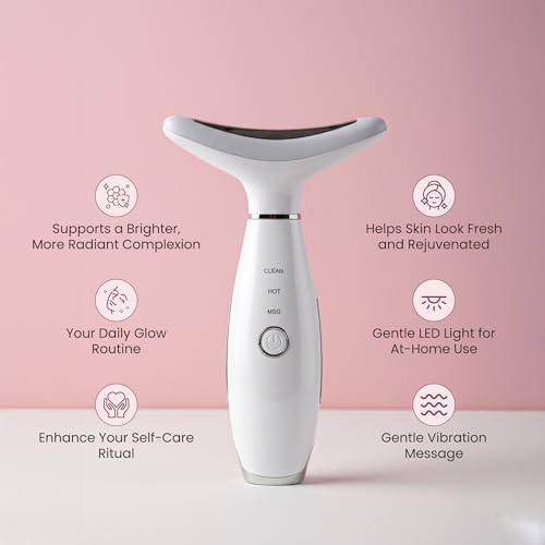 KLY Beauty 7-in-1 Beauty Facial Massager for Face and Neck ? Thermal & Vibrating Facial Tool for Wrinkle Reduction, Skin Firming, Skin Lifting and Skin toning| With Retinol Collagen Creme
