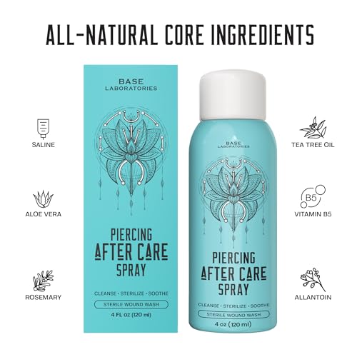 BASE LABORATORIES Piercing Aftercare Saline Spray 4oz