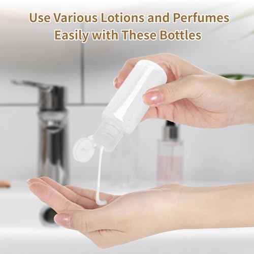 Lnrueg 200 PCS 1OZ Travel Bottles with Flip Cap - 30 ml Clear Plastic Travel Size Containers, Portable Leak Proof Squeeze Bottles Refillable Empty Cosmetic Containers for Liquid Shampoo Lotion, Clear
