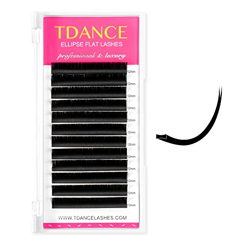 TDANCE Flat Lash Extensions 0.2mm C Curl 11mm Black Matte