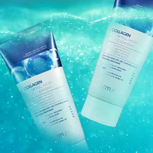 FARMSTAY Collagen Water Full Moist Deep Cleansing Foam - Foaming Facial Cleanser - Clears Dirt and Dead Skin - Deeply Moisturizing Face Wash - 6.08 oz