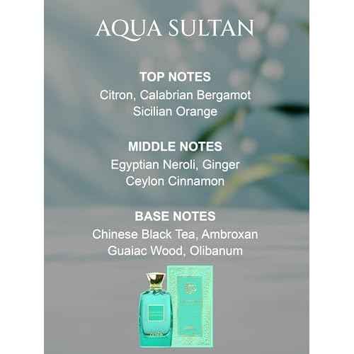 Zenia Aqua Sultan Eau de Parfum EDP Spray Unisex ? 3.4oz / 100ml | Long Lasting Citrus Spicy Woody Fragrance with Bergamot, Neroli, Cinnamon & Tea