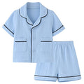 BINIDUCKLING Toddler Button Up Pajamas Summer Pjs for Girls Boys 18 Months - 12 Years