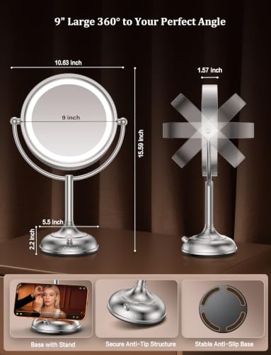 VESAUR 20X Lighted Makeup Mirror with 10X Magnification