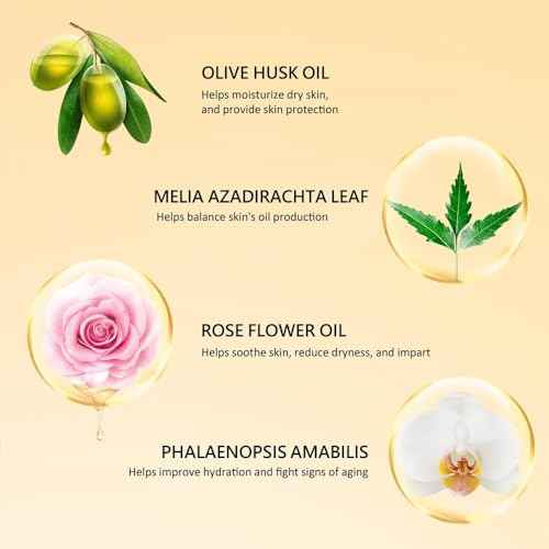 Orchid Hydration Facial Oil, Lightweight Botanical Face Oil for Deep Moisture & Radiance, Plant-Derived, for Dry & Sensitive Skin, 0.51oz