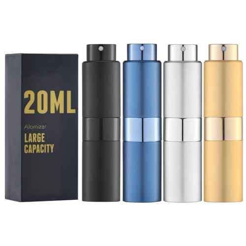 20ML Perfume Atomizer, Travel Cologne Spray Bottle, Mini Empty Sprayer Dispenser (4PCS)