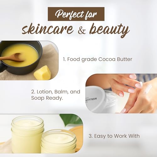 2 Lb Cocoa Butter: Pure, Raw, Unprocessed. Incredible Quality and Scent. Use for Lotion, Cream, Lip Balm, Oil, Stick, or Body Butter. NON-GMO By SaaQin¢ç
