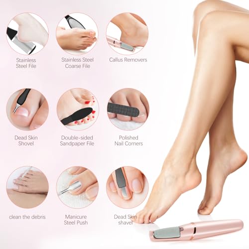 Rechargeable Electric Foot Callus Remover & 12-in-1 Pedicure Kit