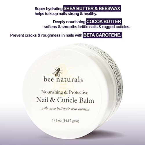 Bee Naturals Nail & Cuticle Care Gift Set ? Includes Hydrating Nail Balm & Nourishing Cuticle Oil with Natural Ingredients ? Perfect for Dry, Brittle Nails & Ragged Cuticles ? Travel-Friendly & Gentle