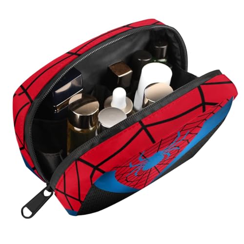 Kids Toiletry Bag for Boys, Cute Small Red Spider Web Wash Bag for Teens Waterproof Cosmetic Weekender Bag Toddler Traveling Toiletries