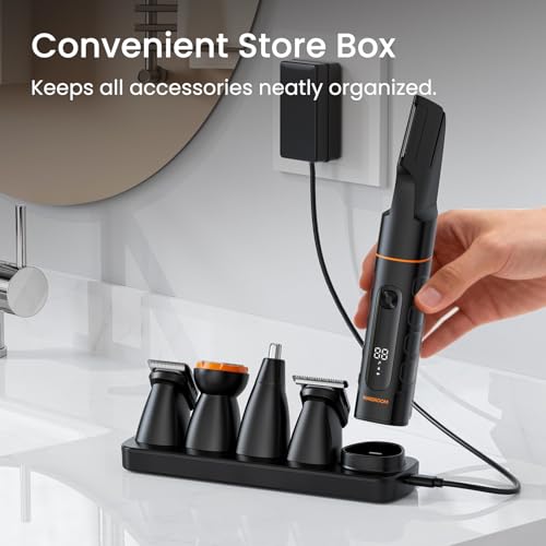 MAXGROOM Waterproof Body & Pubic Hair Trimmer for Men - Black