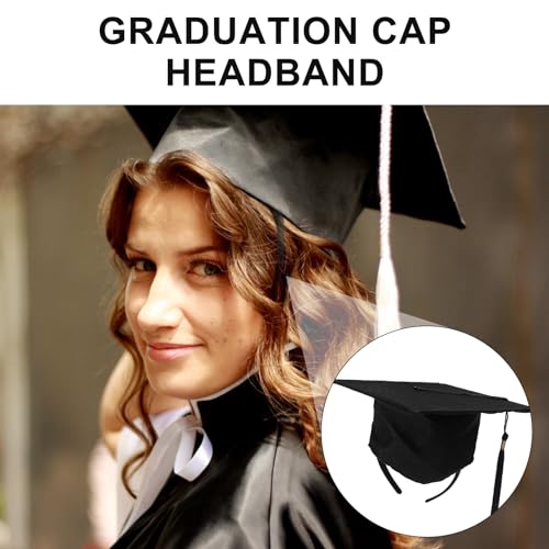 WEIGUZC Graduation Cap Hair Band - Ensure Your Graduation Cap Stays In Place (Black - 1PCS, Unisex)