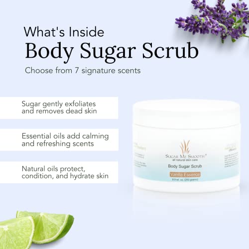 Sugar Me Smooth Body Sugar Scrub (Fresh Lime) Ultra Hydrating and Exfoliating Scrub for Nourishing Essential Body Care Body Scrub womens scrubs