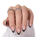 BTArtbox Halloween French Tip Almond Press On Nails Kit - Black A1