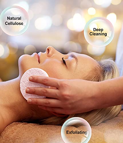 METUUTER Facial Sponges 50 Count - Natural Cellulose Face Exfoliator
