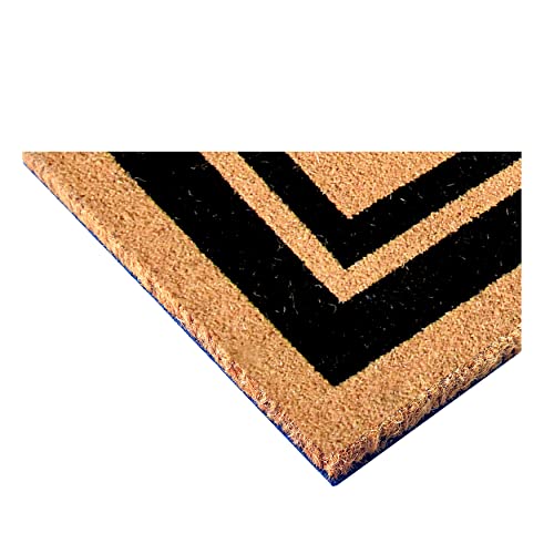 Black Monogram Doormat 36" x 72" Coir Letter T