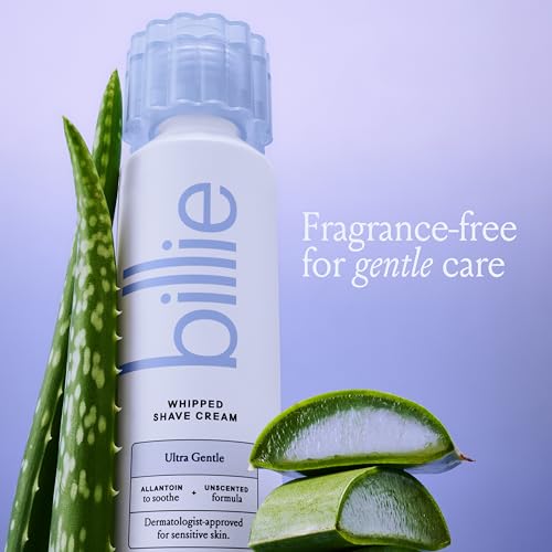 Billie Whipped Shave Cream - Ultra Gentle Protection - Fragrance-Free & Dermatologist-Approved - Designed for Sensitive Skin - 6.5 fl oz