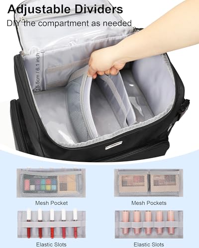 Relavel Professional Makeup Backpack – Large Cosmetic Organizer with 3 Bags