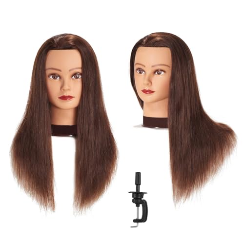20-22" Mannequin Training Head 100 Human Hair with Clamp Holder |