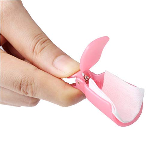 Pink Nail Polish Remover Wrap Clips - Reusable Acrylic Soak Off Caps for UV Gel & Nail Art