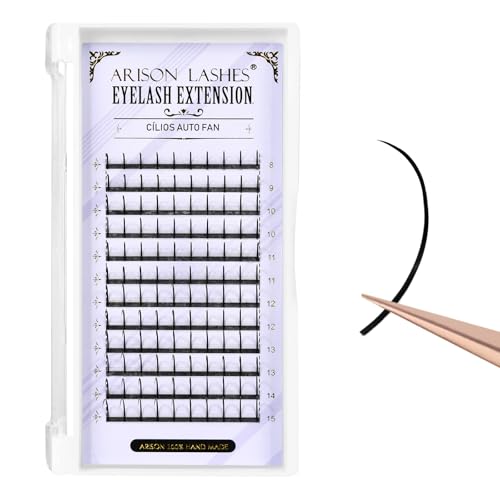 Arison Lashes Spiky Eyelash Extension Premade Wispy Lashes Volume Fairy 1 Root Lash Extension(Spiky-D-8-15)