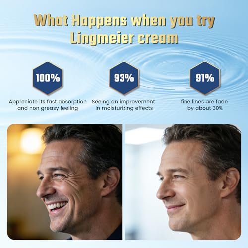 6 in 1 Mens Face Moisturizer, Anti Aging Face Cream for Men with Niacinamide, vitamin E, Hyaluronic Acid, Shea Butter, Deep hydration, Helps Reduce Dark Circles & Eye Bags,1.7 FL OZ