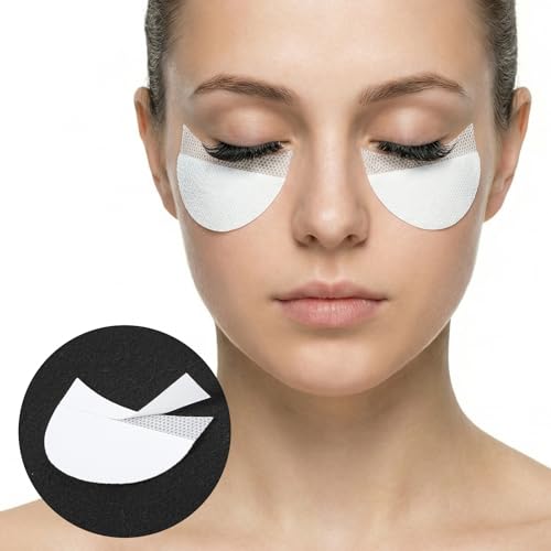 200pcs Eyeshadow Shields, Lint Free Eyeshadow Shield Gel Pad Under Patches, Eye Shadow Pads Stencils Under Eye Pads, Prevent Makeup Residue for Eyelash Extensions, Eyeliner, Lip and Tinting Makeup