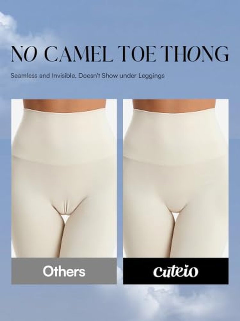 3-Pack Seamless No-Show Thong Panties - Comfortable & Camel Toe Free