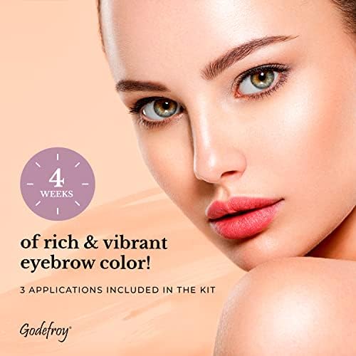 Godefroy Fast Acting Temporary Brow Color, Medium Brown – 3 Applications