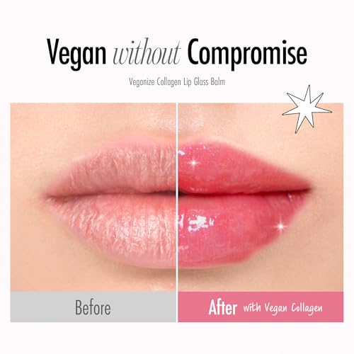 self beauty Veganize Collagen Lip Glass Balm | Hydrating Lip Balm in 9 Vibrant Colors | Moisturizing Lip Care Infused with Collagen Jelly Magic | No Animal Trial Lip Balm 0.06 oz (#9 Mauve Plum)
