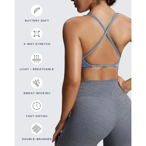 Aoxjox Women's Workout Sports Bras Fitness Metamorph Sienna Twist Bra Yoga Crop Tank