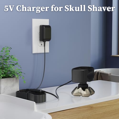 5V Charger for Skull Shaver Power Cord Compatible with Pitbull Gold/Silver Pro Rechargeable Clipper AC Adapter for Butterfly Kiss Cordless Trimmer DC Adaptor Supply