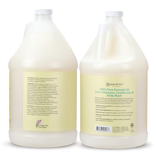 Ginger Lily Farms Avocado Oil 3-in-1 Shampoo Conditioner Body Wash 128oz