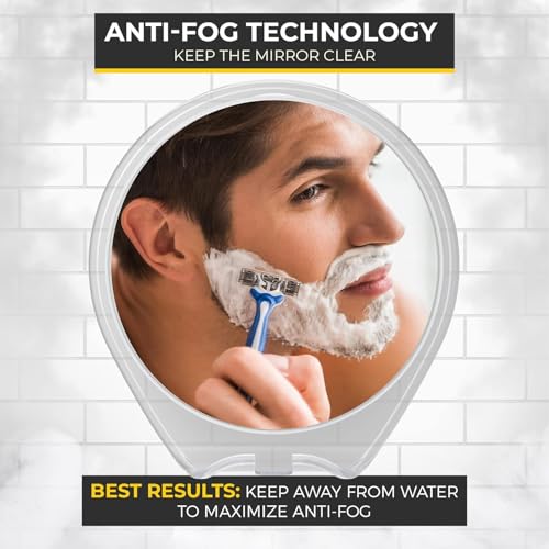 HONEYBULL Fogless Shower Mirror with Suction Mount & Razor Hook