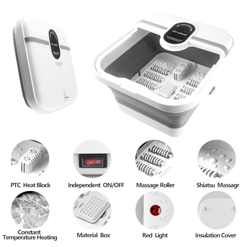 Collapsible Foot Spa Bath Massager with Heat & Bubbles