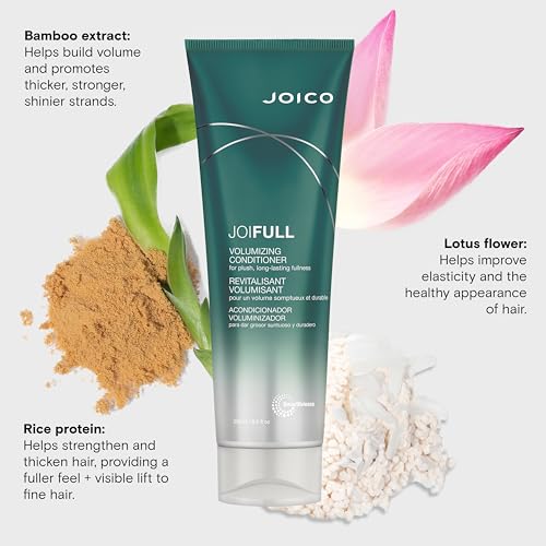 Joico JoiFULL Volumizing Conditioner | For Fine, Thin Hair | Add Instant Body | Long-Lasting Fullness | For Thicker Bouncier Hair | Boost Shine | With Lotus Flower & Bamboo Extract
