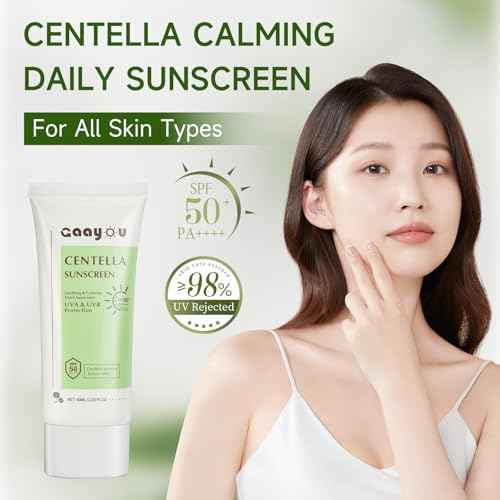 Centella Sunscreen SPF50 PA++++ Calming Moisture Facial Sunscreen Centella Asiatica Korean Sunscreen Matte No White Cast Face Sun Screen for Oily Sensitive Skin