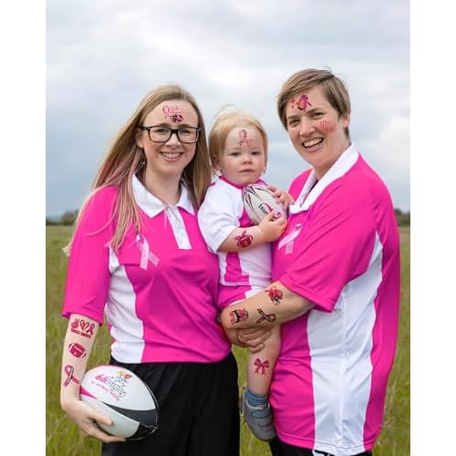 152 Pieces Tackle Breast Cancer Awareness Temporary Tattoos Stickers,20 Sheets Pink Out Football Breast Cancer Awareness Themed Tattoos Stickers Party Decoration Supplies favors for Kids Adults